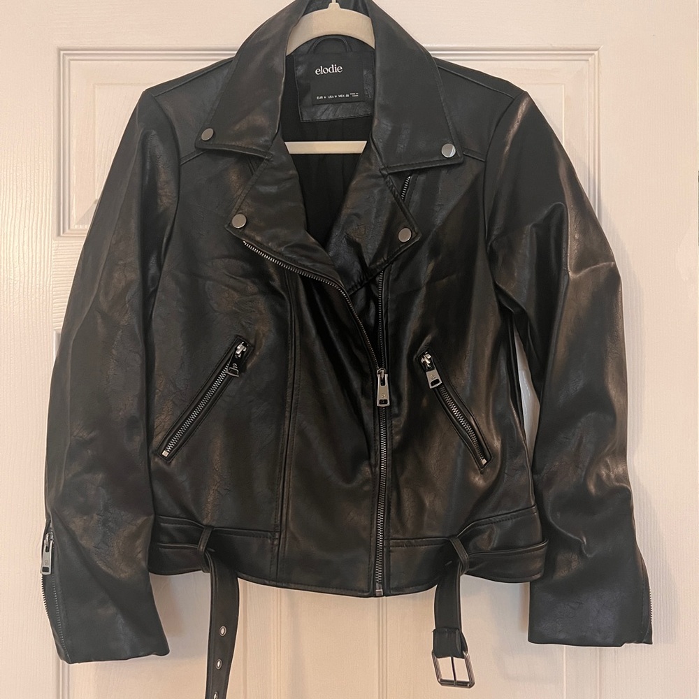 Elodie Sleek Black Leather Jacket
